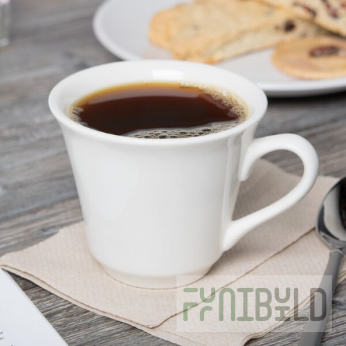 Libbey Slenda 8 oz. Royal Rideau White Porcelain Tall Tea Cup - Sample