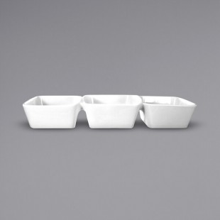 International Tableware Elite 10 oz. Bright White 3-Compartment Porcelain Bowl - 6/Case International Tableware Elite 10 oz. Bright White 3-Compartment Porcelain Bowl - 6/Case