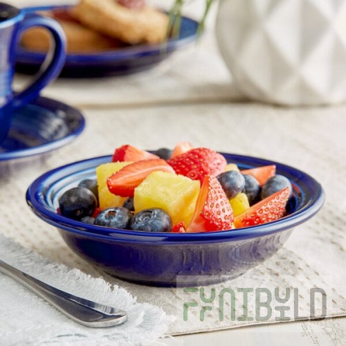 Acopa Capri 4.5 oz. Deep Sea Cobalt Stoneware Fruit Bowl / Monkey Dish - 12/Pack
