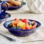Acopa Capri 4.5 oz. Deep Sea Cobalt Stoneware Fruit Bowl / Monkey Dish - 12/Pack