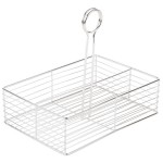 Clipper Mill by G.E.T. WB-900 2-Compartment Stainless Steel Rectangular Wire Caddy with Card Holder - 10