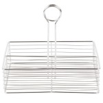 Clipper Mill by G.E.T. WB-900 2-Compartment Stainless Steel Rectangular Wire Caddy with Card Holder - 10