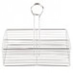 Clipper Mill by G.E.T. WB-900 2-Compartment Stainless Steel Rectangular Wire Caddy with Card Holder - 10