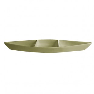G.E.T. Enterprises BT319-MOD-WG Bugambilia 6.9 Qt. Smooth MOD Finish Willow Green Resin-Coated Aluminum Deep Boat with Dividers