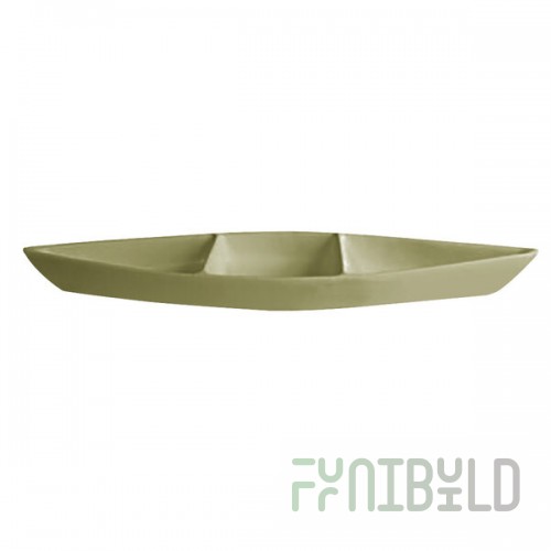 G.E.T. Enterprises BT319-MOD-WG Bugambilia 6.9 Qt. Smooth MOD Finish Willow Green Resin-Coated Aluminum Deep Boat with Dividers