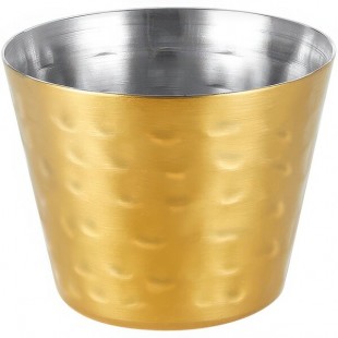 American Metalcraft 2.5 oz. Round Hammered Gold Stainless Steel Sauce Cup HAMSCG - 12/Case