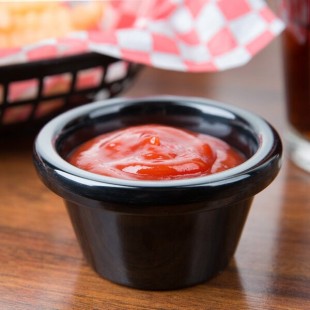 TableCraft RAM3BK 3 oz. Black Melamine Ramekin - 12/Pack