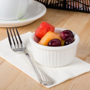 Tuxton BEX-0452 4.5 oz. Eggshell Fluted China Ramekin - 12/Pack