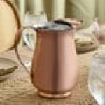 Acopa 64 oz. Satin Copper Stainless Steel Slender Bell Pitcher with Ice Guard