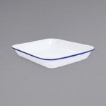 Crow Canyon Home V25GRY Vintage 8 Qt. White Round Enamelware Footed Basin with Gray Rolled Rim