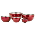 Vollrath 4659215 Double Wall Round Beehive 6.9 Qt. Serving Bowl - Dazzle Red