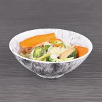 Elite Global Solutions Hermosa 67 oz. Black Marble Embossed Melamine Bowl B382950-BBM - 6/Case
