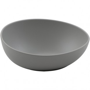 GET Riverstone 20 oz. Light Gray Irregular Round Matte Melamine Serving Bowl - 24/Case