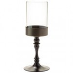Hollowick 277AB Classic Antique Brass Candlestick Base with Clear Cylinder Shade Hollowick 277AB Classic Antique Brass Candlestick Base with Clear Cylinder Shade