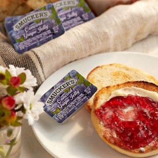 Smucker's Concord Grape Jelly 0.5 oz. Portion Cups - 400/Case Smucker's Concord Grape Jelly 0.5 oz. Portion Cups - 400/Case
