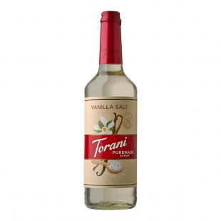Torani Puremade Vanilla Salt Flavoring Syrup 750 mL Glass Bottle - 4/Case