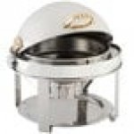 Bon Chef 12010G Elite Round 8 Qt. Dripless Round Stainless Steel with Gold Accents Roll Top Chafer with Contemporary Legs Bon Chef 12010G Elite Round 8 Qt. Dripless Round Stainless Steel with Gold Accents Roll Top Chafer with Contemporary Legs