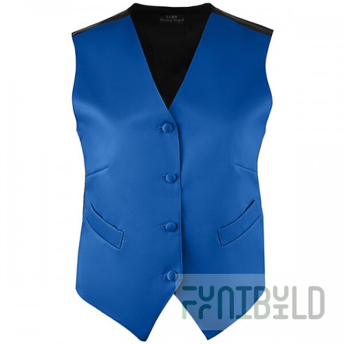 Henry Segal Women's Customizable Blue Satin Server Vest - 2XL