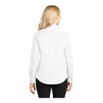 Port Authority L608 Women's Customizable White / Light Stone Long Sleeve Wrinkle-Resistant Easy-Care Dress Shirt - L