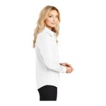 Port Authority L608 Women's Customizable White / Light Stone Long Sleeve Wrinkle-Resistant Easy-Care Dress Shirt - L