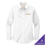 Port Authority L608 Women's Customizable White / Light Stone Long Sleeve Wrinkle-Resistant Easy-Care Dress Shirt - L