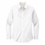 Port Authority L608 Women's Customizable White / Light Stone Long Sleeve Wrinkle-Resistant Easy-Care Dress Shirt - L