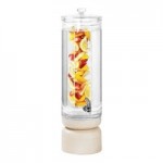 Cal-Mil Newport White-Washed Pine Wood Condiment Organizer with 3 Glass Jars - 12 3/4