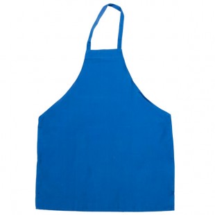 Chef Revival Blue Poly-Cotton Customizable Bib Apron - 34 Chef Revival Blue Poly-Cotton Customizable Bib Apron - 34