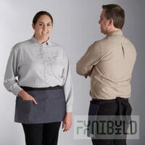 Acopa Kennett Blue Denim Waist Apron with 3 Pockets and Natural Webbing - 12