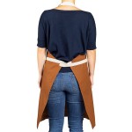 Uncommon Chef 3115 Walnut Customizable 100% Cotton Canvas Vibe Bib Apron with Natural Webbing and 3 Pockets - 34