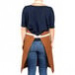 Uncommon Chef 3115 Walnut Customizable 100% Cotton Canvas Vibe Bib Apron with Natural Webbing and 3 Pockets - 34