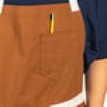 Uncommon Chef 3115 Walnut Customizable 100% Cotton Canvas Vibe Bib Apron with Natural Webbing and 3 Pockets - 34