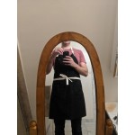 Uncommon Chef 3115 Walnut Customizable 100% Cotton Canvas Vibe Bib Apron with Natural Webbing and 3 Pockets - 34