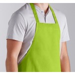 Choice Lime Green Poly-Cotton Standard Bib Apron with 2 Pockets - 34 Choice Lime Green Poly-Cotton Standard Bib Apron with 2 Pockets - 34