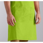 Choice Lime Green Poly-Cotton Standard Bib Apron with 2 Pockets - 34 Choice Lime Green Poly-Cotton Standard Bib Apron with 2 Pockets - 34