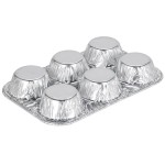 D&W Fine Pack E14 6 Cavity Foil Muffin Pan - 25/Pack