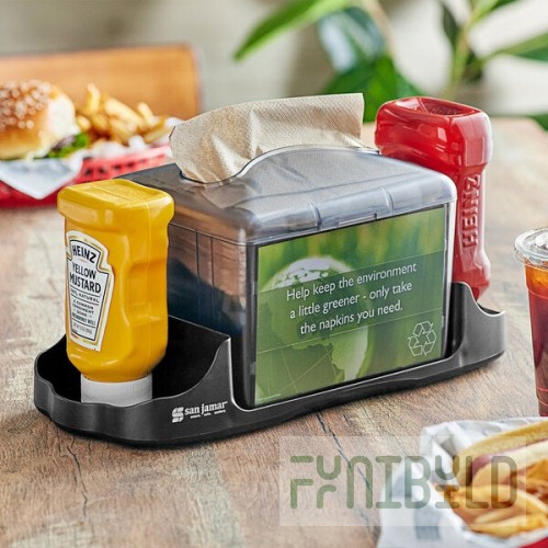 San Jamar H400CTBK Tabletop Condiment Caddy for H4005TBK Venue Napkin Dispenser