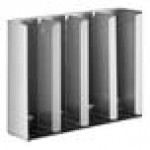 ServSense Adjustable 4-Section Stainless Steel Wall-Mount / Countertop 1.5 - 5.5 oz. Portion Cup / Lid Organizer