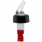 Franmara Bar-Pro 1 oz. Red Spout / Red Tail Measured Liquor Pourer with Collar 8755 BU - 12/Pack