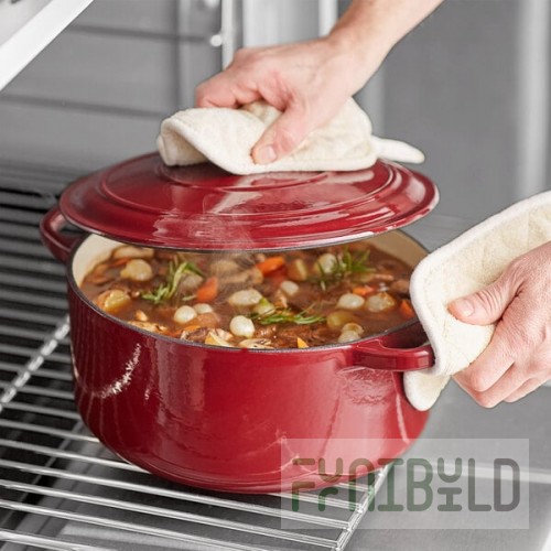 Valor 7 Qt. Merlot Enameled Cast Iron Dutch Oven