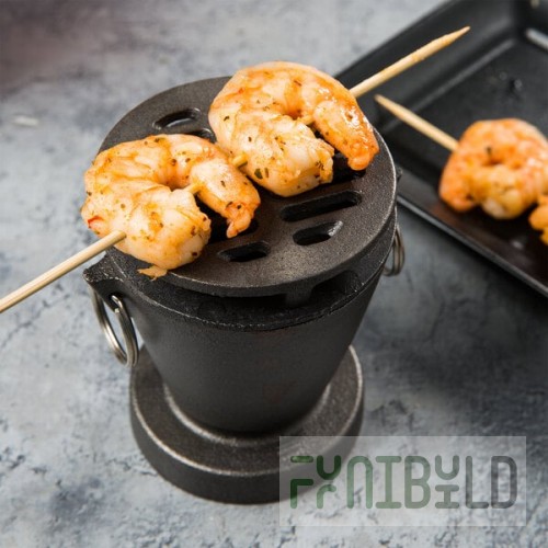 Town 51355 Hibachi Set with Cast Iron Grill and Fuel Holder
