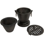 Town 51355 Hibachi Set with Cast Iron Grill and Fuel Holder