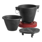 Valor Tabletop Cast Iron Grill with Wooden Base and Fuel Holder Valor Tabletop Cast Iron Grill with Wooden Base and Fuel Holder