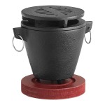 Valor Tabletop Cast Iron Grill with Wooden Base and Fuel Holder Valor Tabletop Cast Iron Grill with Wooden Base and Fuel Holder