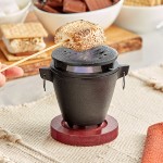 Valor Tabletop Cast Iron Grill with Wooden Base and Fuel Holder Valor Tabletop Cast Iron Grill with Wooden Base and Fuel Holder