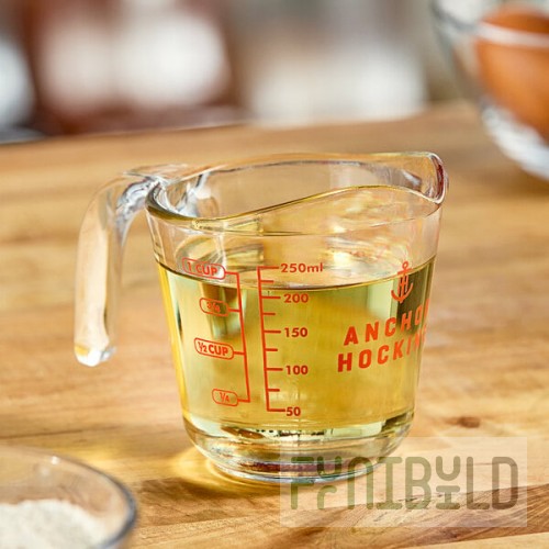 Anchor Hocking 55175AHG18 8 oz. Clear Glass Measuring Cup