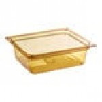 Carlisle 10421B13 StorPlus 1/2 Size Amber High Heat Plastic Food Pan - 4