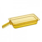Carlisle 10421B13 StorPlus 1/2 Size Amber High Heat Plastic Food Pan - 4