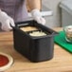 Carlisle CM110303 Coldmaster 1/3 Size Black Divided Cold ABS Plastic Food Pan - 6 Carlisle CM110303 Coldmaster 1/3 Size Black Divided Cold ABS Plastic Food Pan - 6