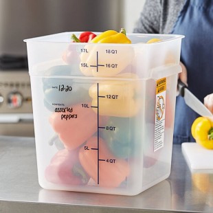 Vigor 18 Qt. Translucent Square Polypropylene Food Storage Container Vigor 18 Qt. Translucent Square Polypropylene Food Storage Container